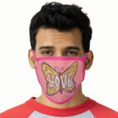 Pink Love Butterfly Art Custom Face Mask (Worn Him)