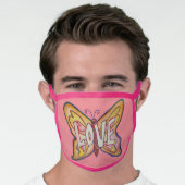 Pink Love Butterfly Art Custom Face Mask (Worn Him)