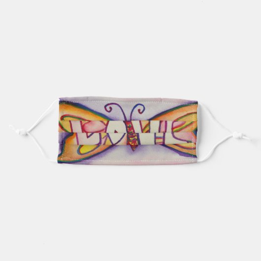 Pink Love Butterfly Art Custom Face Masks (Front, Folded)