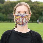 Pink Love Butterfly Art Custom Face Masks (Outside)