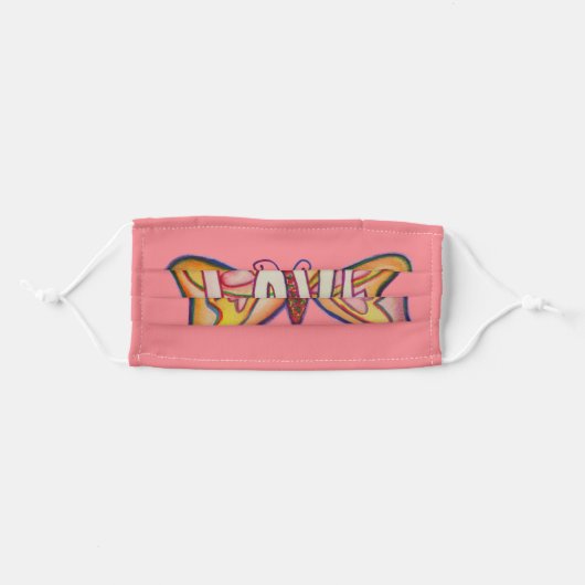 Pink Love Butterfly Art Custom Face Masks (Front, Folded)