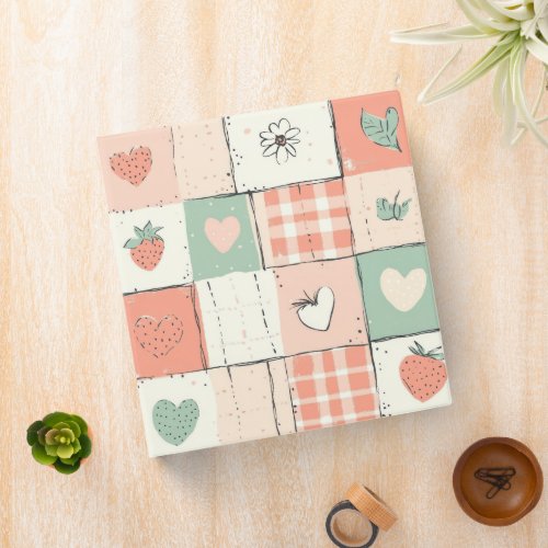 Pink Love Butterfly Strawberry Binder Cute Chic