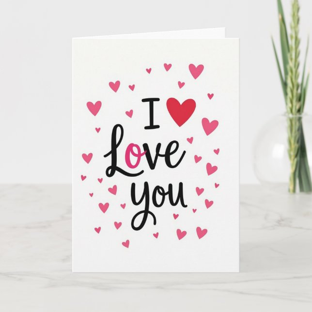 Pink Love Calligraphy Valentines Card (Front)