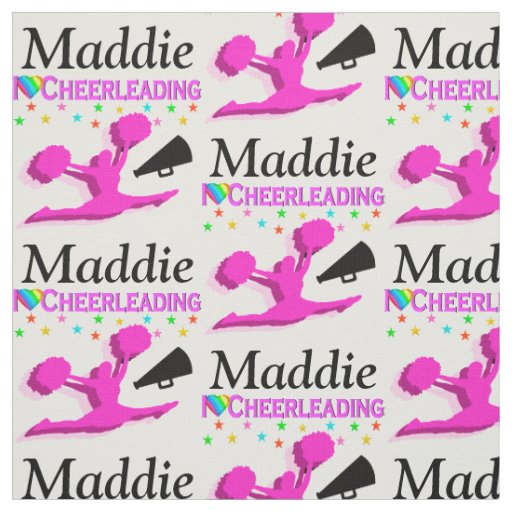 PINK LOVE CHEERLEADING PERSONALIZED FABRIC