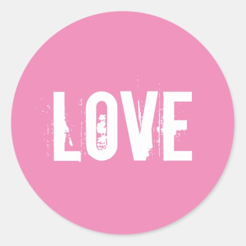 Pink Love Classic Round Sticker