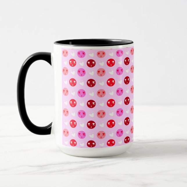Pink Love Emoji coffee cup (Left)