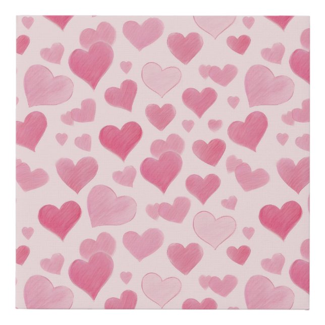 Pink Love Faux Canvas Print (Front)