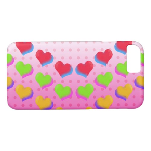 Pink Love Fun Hearts iPhone 87 Case
