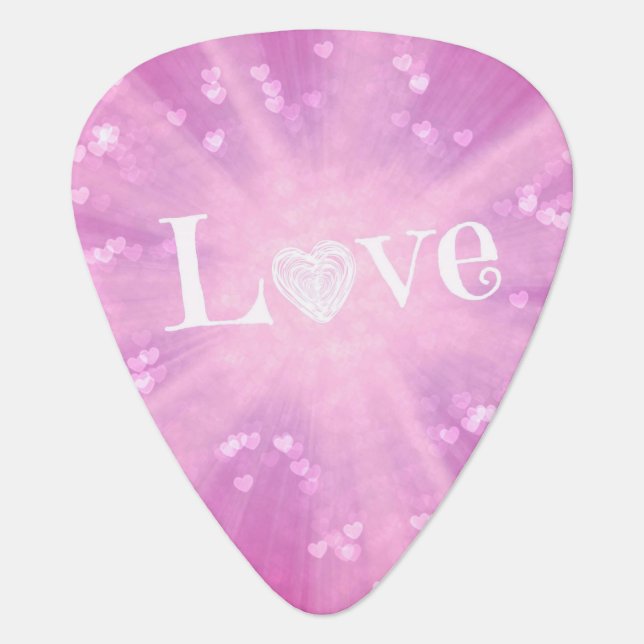 Pink Love Guitar Pick (Front)