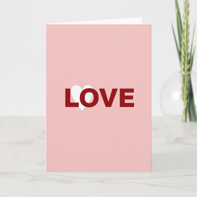 Pink Love Heart Card (Front)
