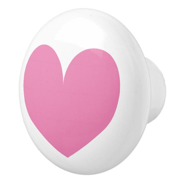 Pink love heart door and drawer pull knobs (Right)