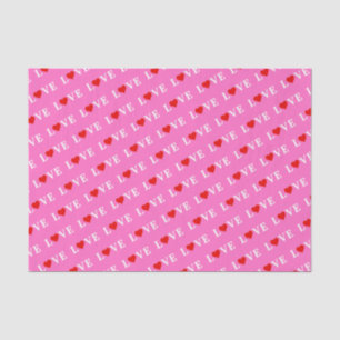 Pink LOVE Heart Elegant Chic Tissue Paper