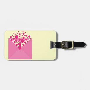 Pink Love Heart Envelope Luggage Tag