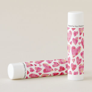 Pink Love Heart Girly pattern Lip Balm