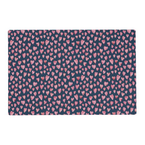 Pink Love Heart Laminated Placemat