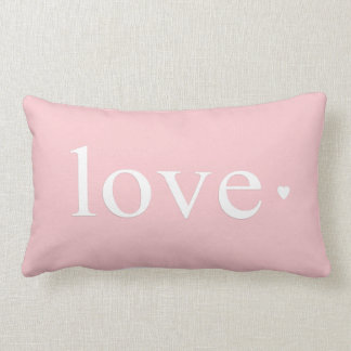Pink Love Heart Monogram Lumbar Pillow