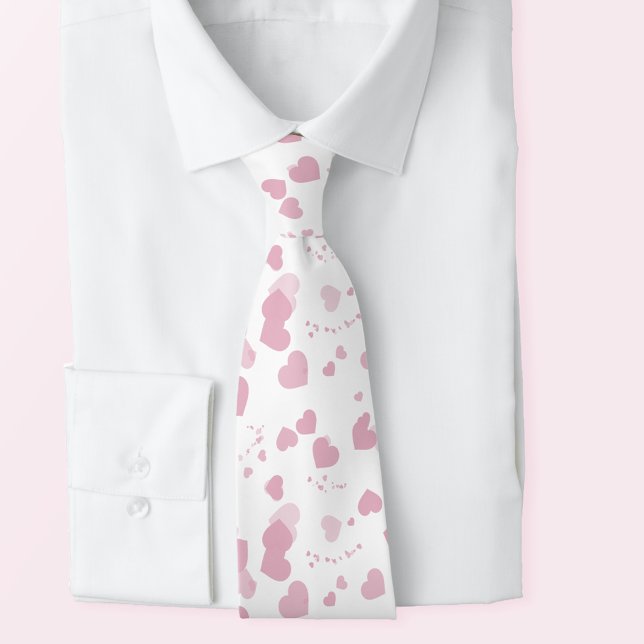 Pink Love Heart Neck Tie (Love your necktie)