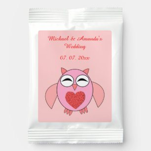 Pink Love Heart Owl Custom Wedding Margarita Drink Mix