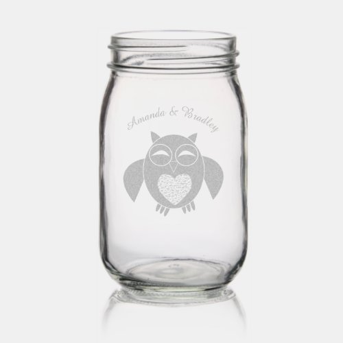 Pink Love Heart Owl Custom Wedding