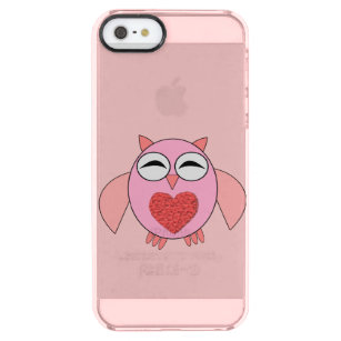 Pink Love Heart Owl iPhone Case