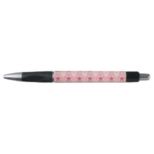 Pink Love Heart Owl Pens