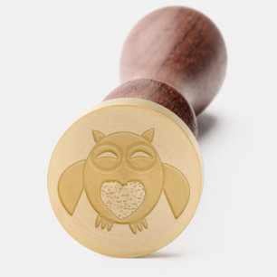 Pink Love Heart Owl Wax Seal Stamp