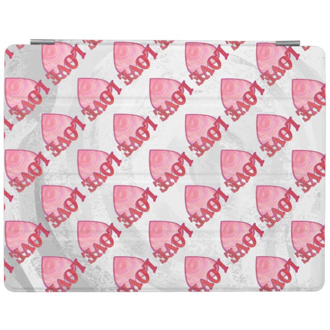 Pink Love Heart Pattern iPad Smart Cover (Horizontal)