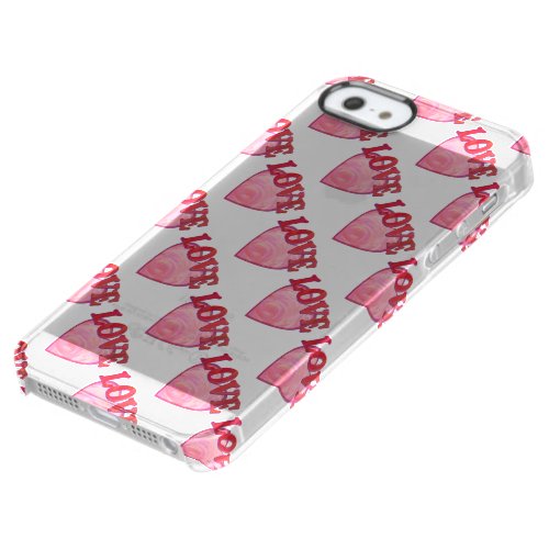 Pink Love Heart Pattern Clear iPhone SE55s Case