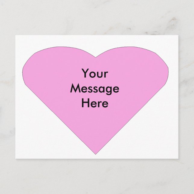 Pink Love Heart Postcard (Front)