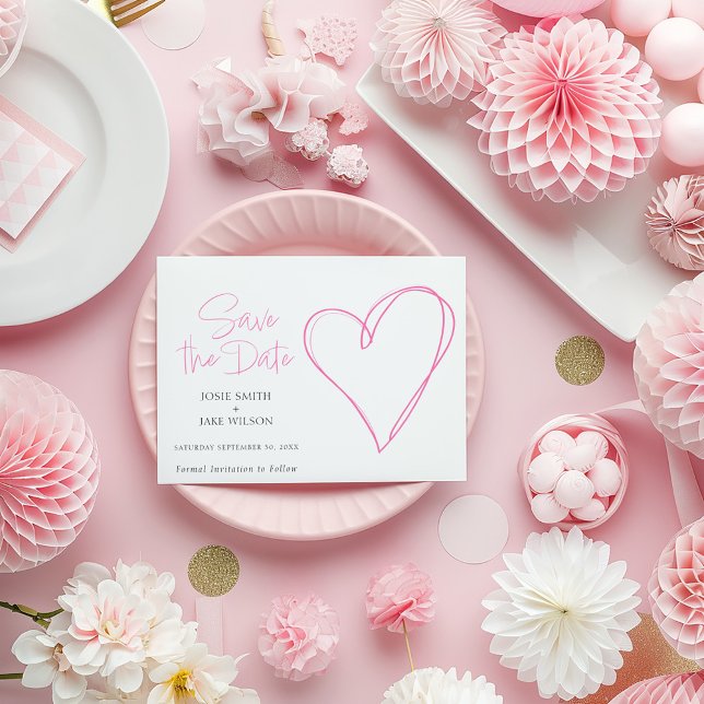 Pink love heart save the date (Creator Uploaded)