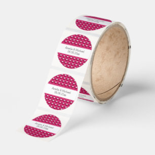 Pink Love heart Save The Date Classic Round Sticker