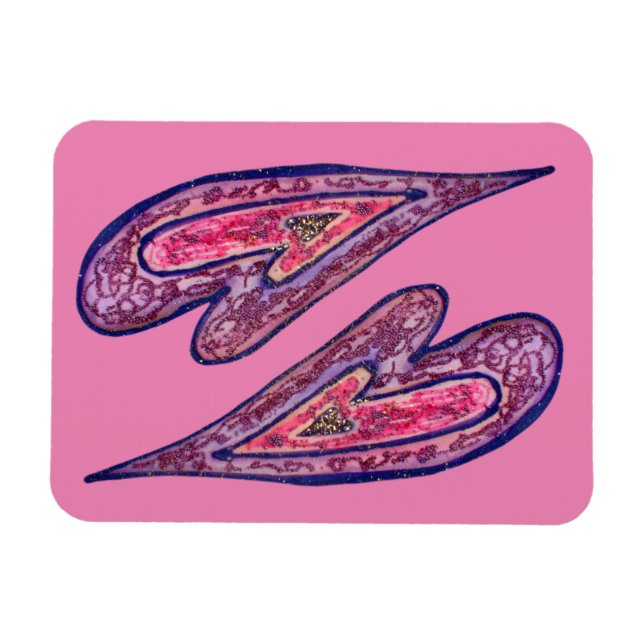 Pink Love Hearts Art Inspirational Fridge Magnets (Horizontal)