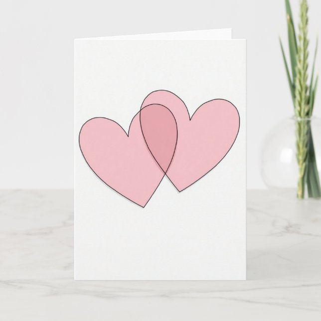 Pink Love Hearts Card (Front)