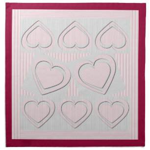 Pink Love Hearts Cloth Napkins