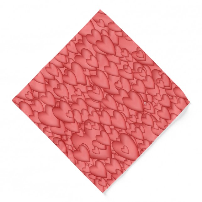 Pink Love Hearts Decorative Bandana (Front)