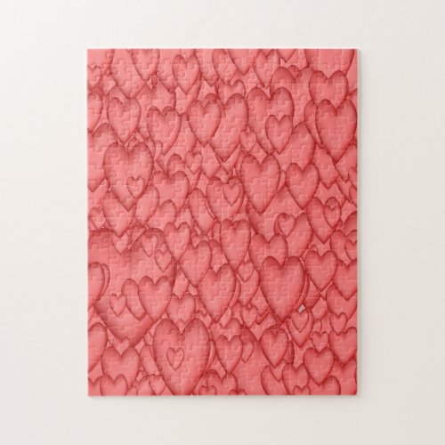 Pink Love Hearts Decorative Jigsaw Puzzle