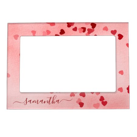 Pink Love Hearts Girly Magnetic Frame
