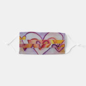 Pink Love Hearts Inspirational Custom Face Mask (Front, Folded)