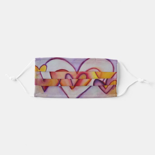 Pink Love Hearts Inspirational Custom Face Mask (Front, Folded)