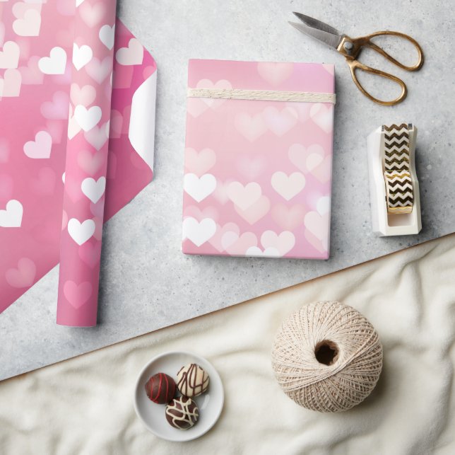 Pink Love Hearts Wrapping Paper (Crafts)