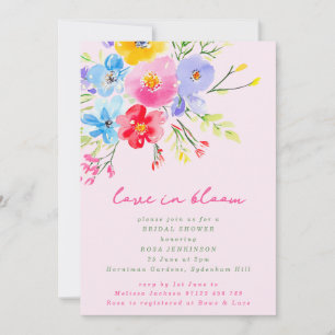 Pink Love in Bloom Bold Florals Bridal Shower Invitation