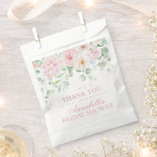 Pink Love in Bloom Floral Hydrangea Bridal Dessert Favor Bag