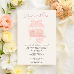 Pink Love in Bloom Flower Market Bridal Shower Invitation