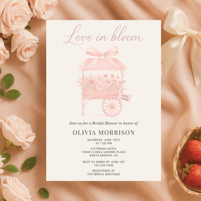 Pink Love in Bloom Flower Market Bridal Shower Invitation (Creator Uploaded)