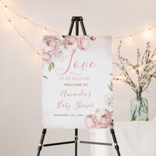 Pink Love is in Bloom Bridal Shower Welcome Foam Board