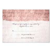 Pink Love is Patient Vintage Wedding RSVP Card