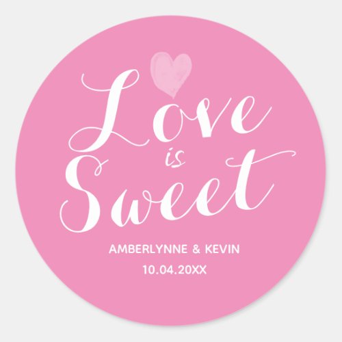 Pink Love is Sweet Classic Round Sticker