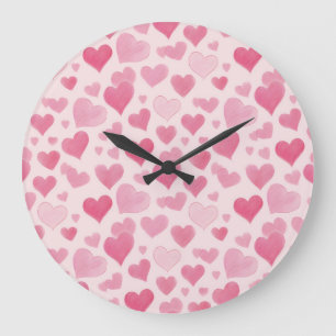 Pink Love Large Clock