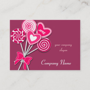 Pink love Lollipop Candy Shop Bakery Business Card