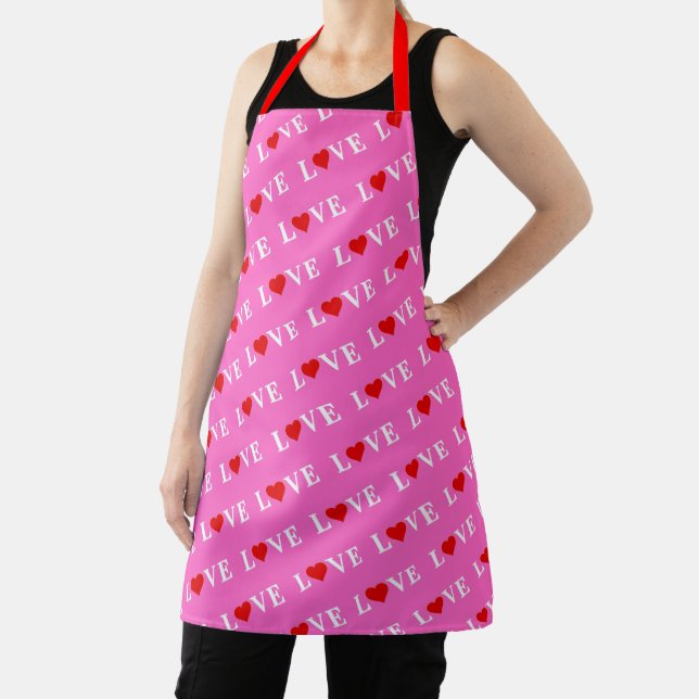 Pink LOVE Modern Chic Apron (Insitu)